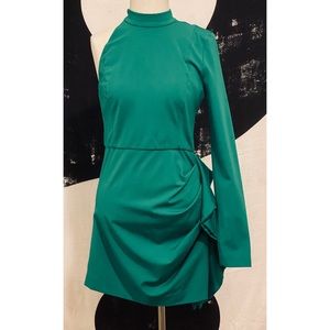 NBD LRG “Taj” Kelly Green Asymmetrical Mini Dress